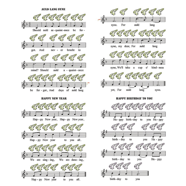 12 reikää pyöreä pää, keraaminen Ocarina Alto C käsinmaalattu soitin kaulanauhalla Music Score suojapussi musiikin ystävälle ja oppijalle Red Fruit