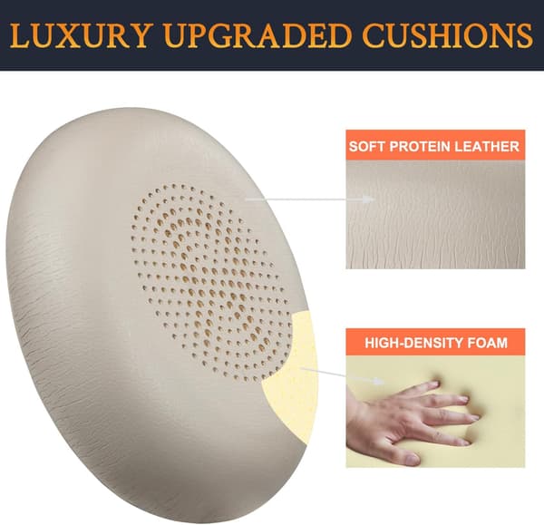 Ørepuder til Jabra Evolve 2 65 (65MS 65UC)/Evolve 2 40 (40UC 40MS) Udskiftnings ørepuder i læder, guld