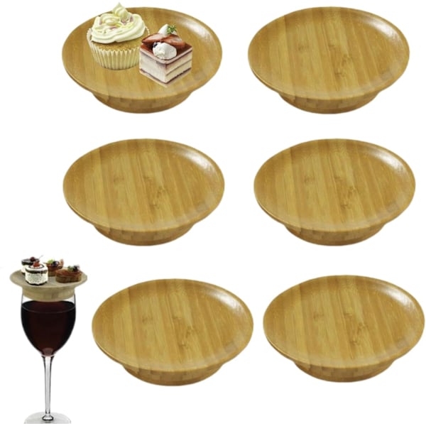 Vinglas Charcuterie Topper, 6 st Trä Vinglas Topper Underlägg, Ornament Ovanför Trä Vinglas Matbrickor, Charcuterie Vinglas Topper,