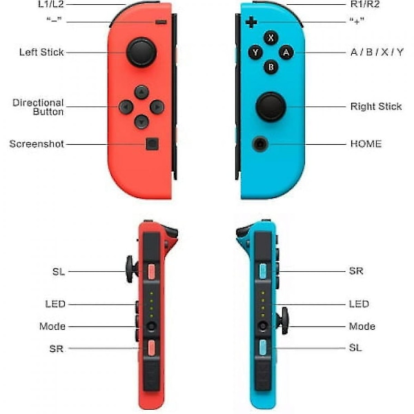 NS Switch handtag joycon trådlös Bluetooth spelhandtag NS vänster och höger handtag fjärrväckning med