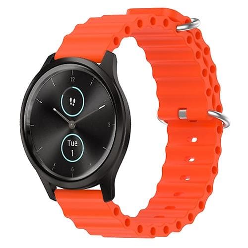 For Garmin Garminmove Style 20mm Ocean Style Silikon Solid Color Watch Band Orange