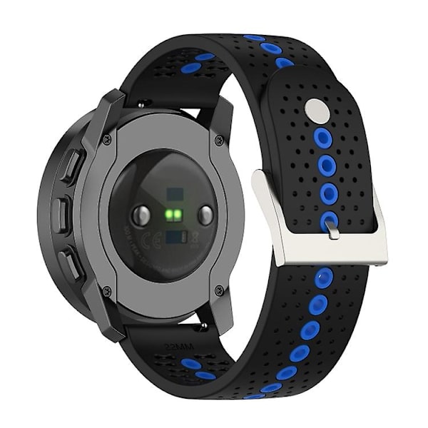 Til Suunto 9 Peak Universal Colorful Hole Silicone Watch Band Black Blue