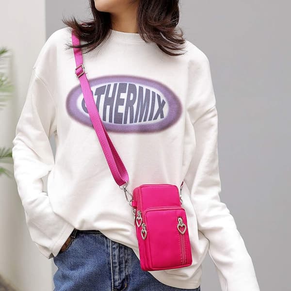 Lille pung-crossbody-telefonpung til kvinder Rose