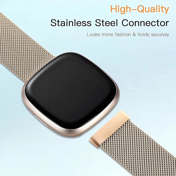 Magnetiske bånd som er kompatible med Fitbit Versa 3 og Sense Smartwatch - Multi Color Royal Gold Small