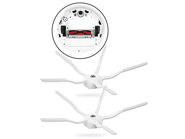 Reservedeler sidebørster for Xiaomi Roborock S5/S6/T6/E2/E35. Hvit.