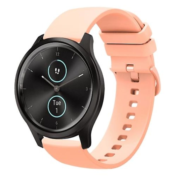 För Garmin Vivomove Style 20 mm enfärgad mjukt watch Pink