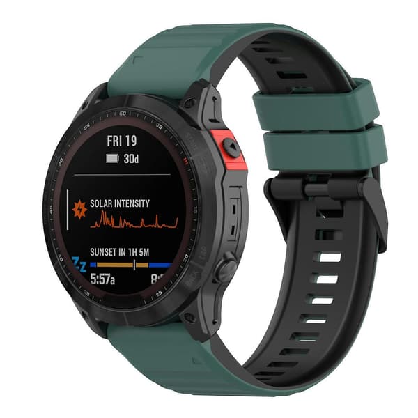 Silikoneur til Garmin Fenix 7 22mm Olive Green Black