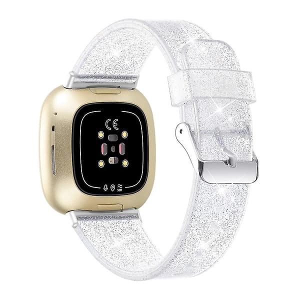 Fitbit Versa 3 Glitter Powder Silicone Watch Black
