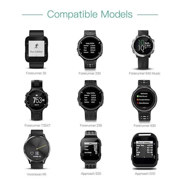 Latauskaapeli Garmin-älykelloille, 2 kpl