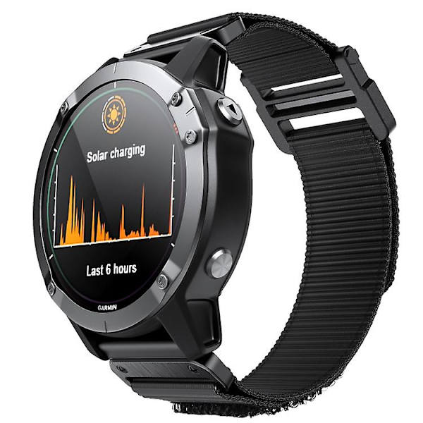 Garmin Fenix ​​6x / 5x 26 mm koukku- ja watch nylon Black