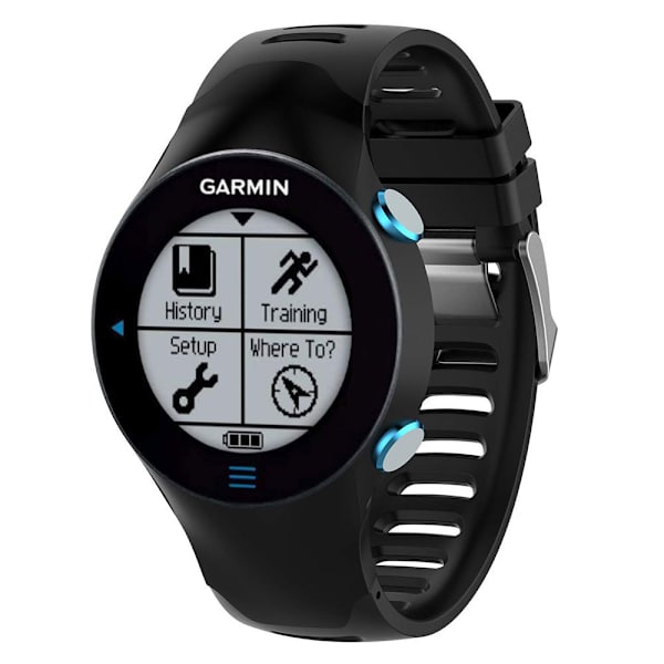 Rem til Garmin Forerunner 610 Åndbar silikonerem (sort)