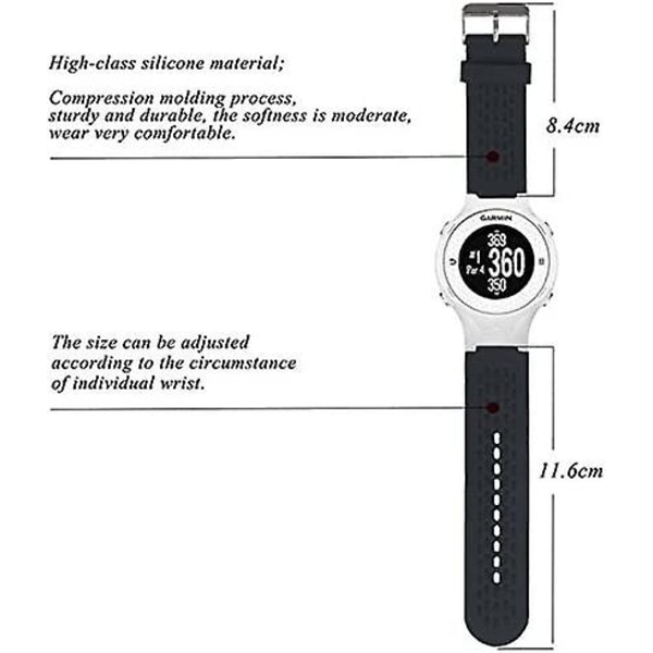 Blød silikone erstatningsurrem til Garmin Approach S2 / S4 Black