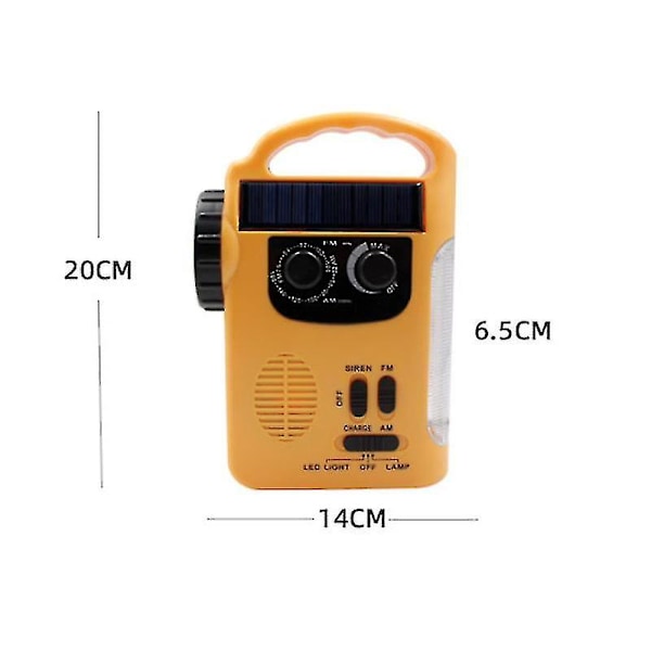 Aurinkoradio LED-taskulamppu Hätävalaistus Hätävaroitin Ääni Hätäpuhelimen lataus