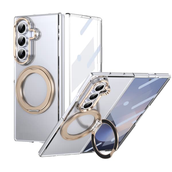 Magnetisk etui til Samsung Galaxy Z Fold8 Ultra, ridsefast med roterende stativ Gold