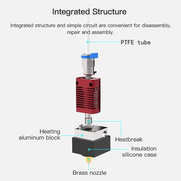 Ender 6 Hotend, sammensatt Hotend-sett for Ender-6 3d-skriver