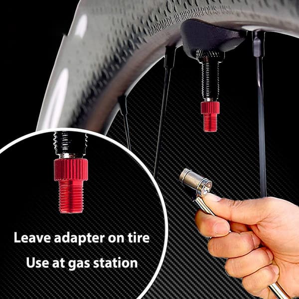 5-pack cykelpumpadapter Presta ventiladapter - Konvertera Presta till Schrader - franska/uk till oss - pumpa upp däcket med standardpump eller luftkompressor (gree)