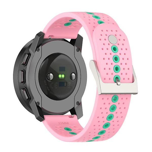 Til Suunto 9 Peak Universal Colorful Hole Silicone Watch Band Pink Mint Green