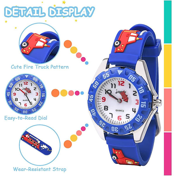 Lasten watch, lasten vedenpitävä watch Quartz Movement, 3D-sarjakuvasuunnittelu, digitaalinen watch 3-vuotiaille - 11-vuotiaille tytöille