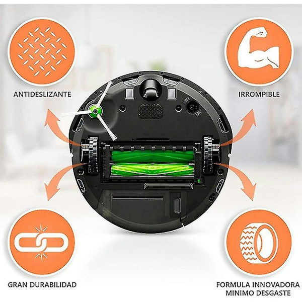 4 stk. dekk til IROBOT ROOMBA robotstøvsugerhjul Serie 500 600 700 800 I7 S9 Irobot hjul reservedeler