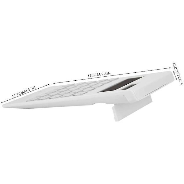 Lommeregner Slank Elegant Design 12-cifret Elektronisk Desktop Lommeregner Sol- og batteri Dobbeltdrevet hvid lommeregner til kontorstuderende