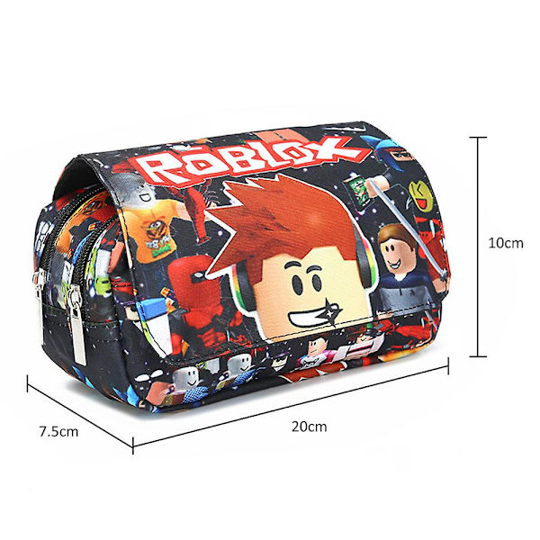 Roblox- printed kaksikerroksinen case kynäpussi paperitavaroiden organizer