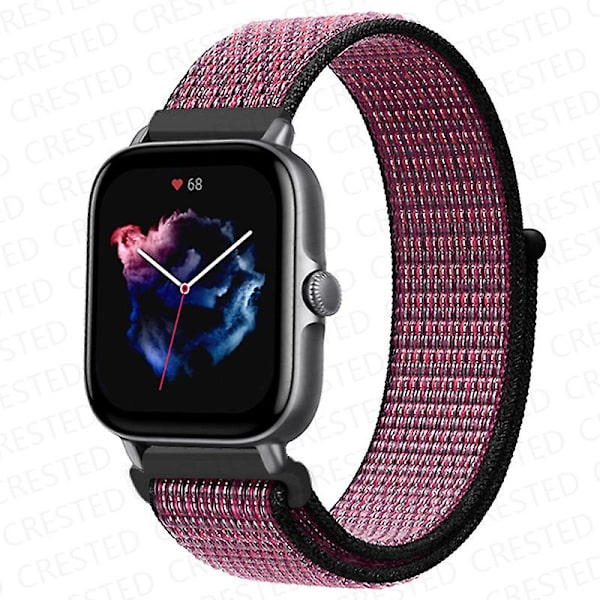 20 mm 22 mm watch för Amazfit Gts/2/2e/4/3/mini Gtr 4/2/3/ pro 47 mm Stratos 3 nylon Pulseira Correa Amazfit bipsband Ripe berry 50 20mm