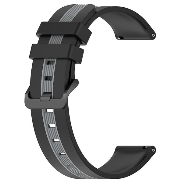 Til Garmin Garminmove Style 20 mm lodret tofarvet silikoneurrem Black-Grey