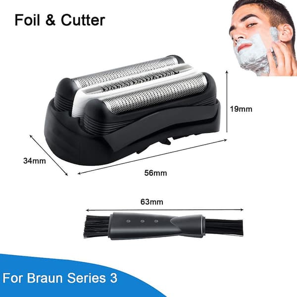 3x 32b barberhovederstatning til Braun 32b serie 3 301s 310s 320s