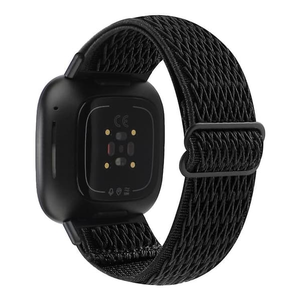 Fitbit Versa 4 / Sense 2 Universal Wave Nylon watch Black