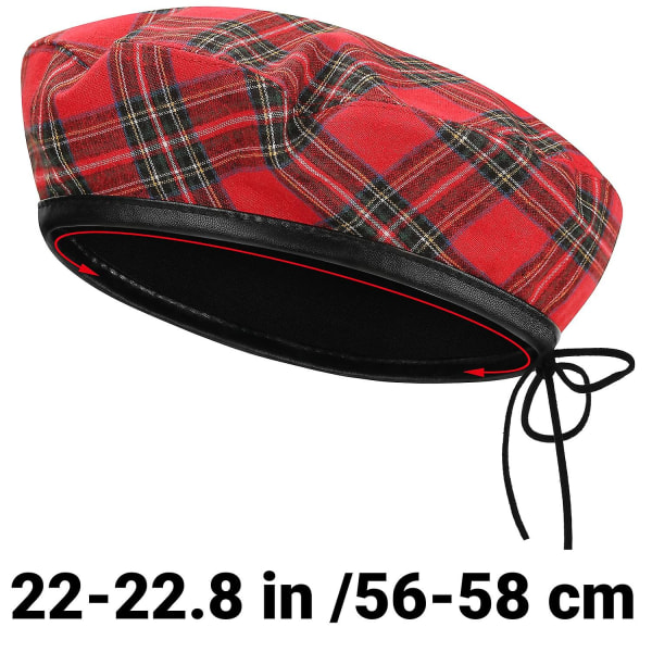 Dame Pu læder vintage baret (rød)