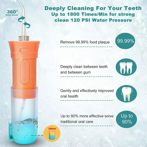 Oral Irrigator Vattentråd Vattentråd Sladdlös Bärbar Tand