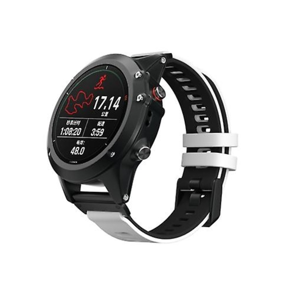 För Garmin Fenix 6 klockband i två färger med watch White Black