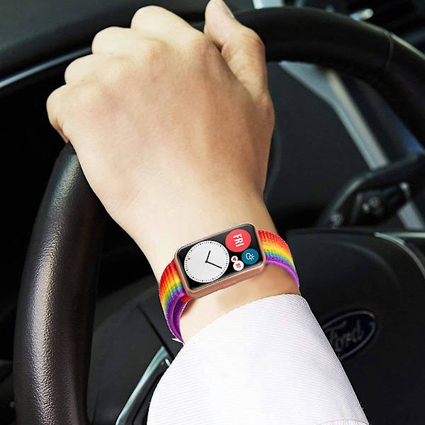 Egnet til nylon til Huawei Watch Fit 2 rem, smartur tilbehør, udskiftningsarmbånd, Correa Huawei Watch Fit 2 rem urrem spicy orange 4