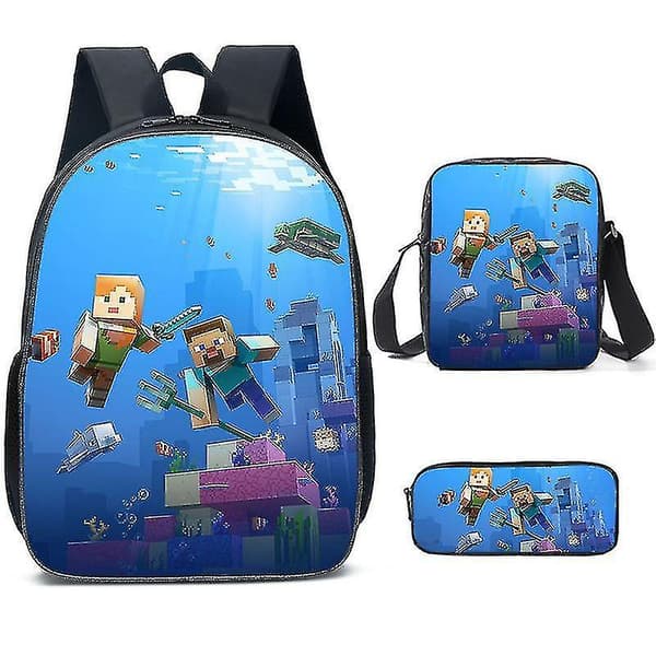 Minecraft Primary and Secondary School Schoolbags Minecraft Game Perifer ryggsäck B