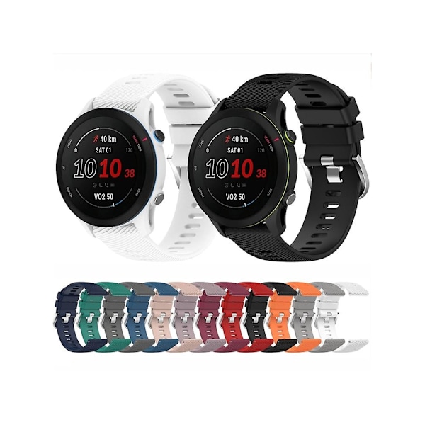 Hihna Garmin Forerunner255 22Mm Ristikuvioinen Silikoni Ranneke Vaaleanharmaa