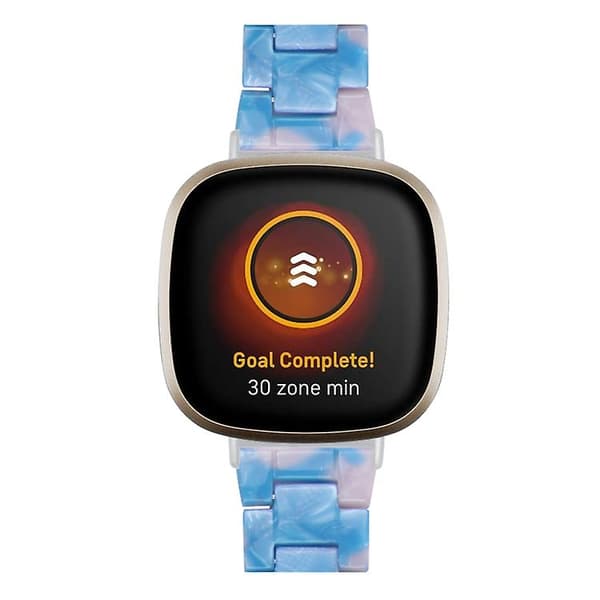 Til Fitbit Versa 3 / Sense Universal Resin Watch Band Blue Pink
