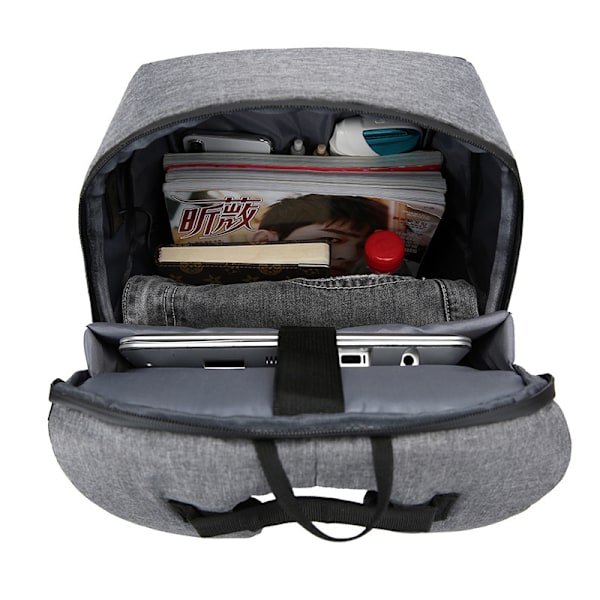 Laptopryggsäck med USB-laddningsportar, blå