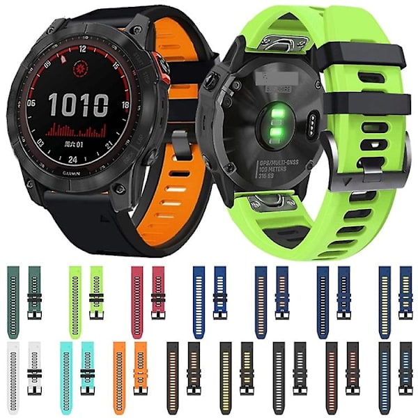 Garmin Instinct 2:n 22 mm:n silikoni- watch ranneke Black-Orange