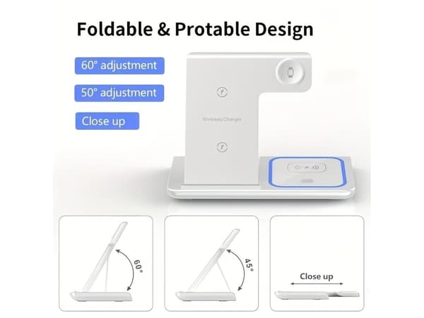 3-i-1 Opladningsstation til iPhone, Apple Watch og Airpods Sort