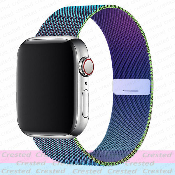 Milanese Loop Strap För Apple Watch Ultra Band 44mm 40mm 45mm 41mm 49mm 42mm 38mm 44 Mm Correa Armband Iwatch Series 3 6 Se 7 8 rainbow 42mm 44mm 45mm 49mm