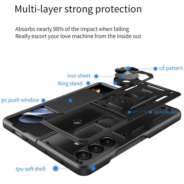 Etui til Samsung Galaxy Z Fold8 Ultra, støtsikkert beskyttelsesetui med stativ Red