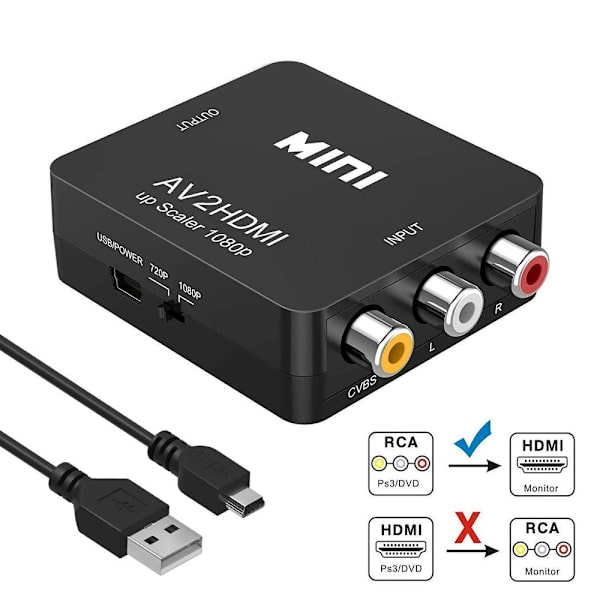 RCA-HDMI-1080P-Mini-RCA-Composite-CVBS-AV-HDMI-Video-Audio-Converter-AV2HDMI