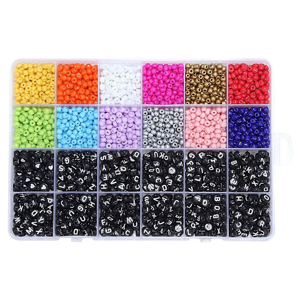 Bokstäver Pärlor Set DIY Armband Smycken Tillbehör Lösa pärlor för pysselhantverk 3