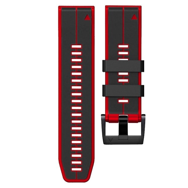 For Garmin Fenix ​​7x Vertical Stripes Tofarget silikonklokkerem Black Red