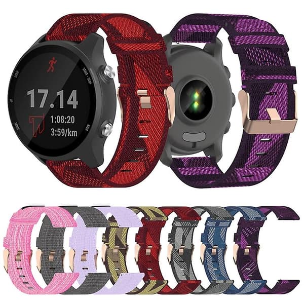 Garmin Forerunner 645 20mm nylon kudottulle watch Blue