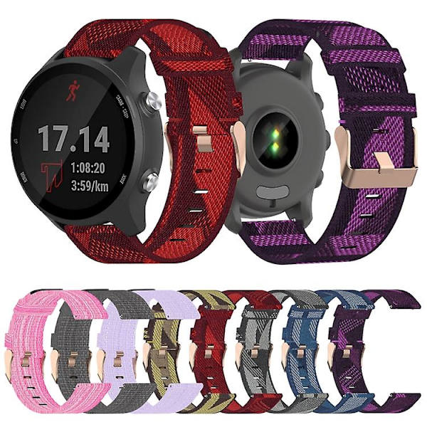 Til Garmin Forerunner 645 20mm nylonvævet urrem Yellow
