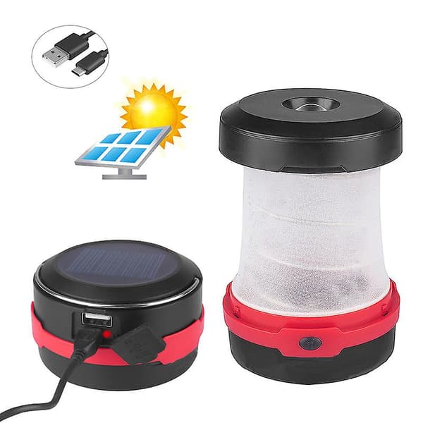 Solar Lights Udendørs udtrækkeligt campingtelt lys USB folde LED camping camp lanterner camping lys