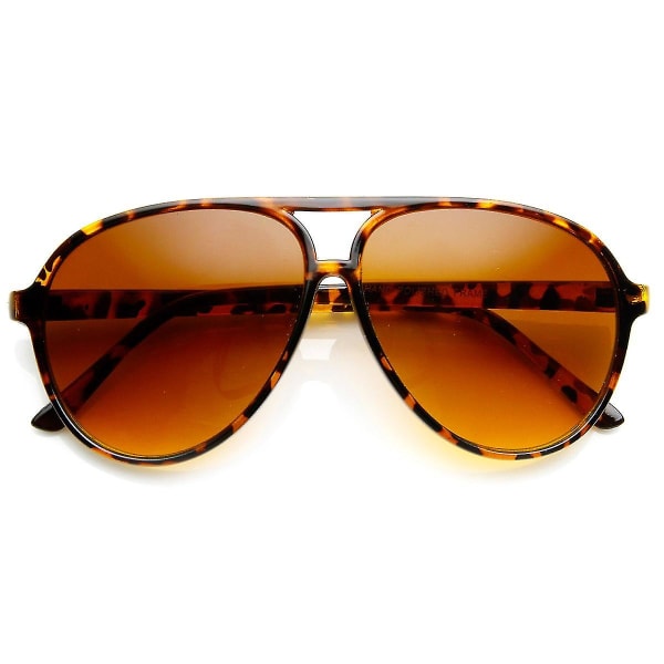 Retro 80'er Vintage Blue Blocking Xl Large Plastic Aviator solbriller