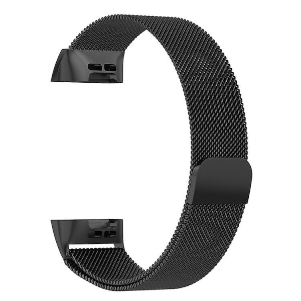 Ruostumattomasta teräksestä valmistettu watch ranneke Fitbit Chargelle 4pieni koko: 190x18mm Black