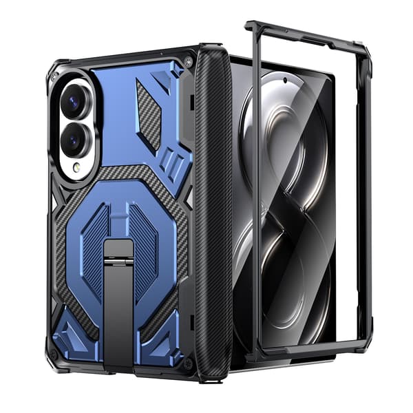 Fodral för Samsung Galaxy Z Fold8, magnetiskt droppsäkert skyddsfodral med stativ Blue